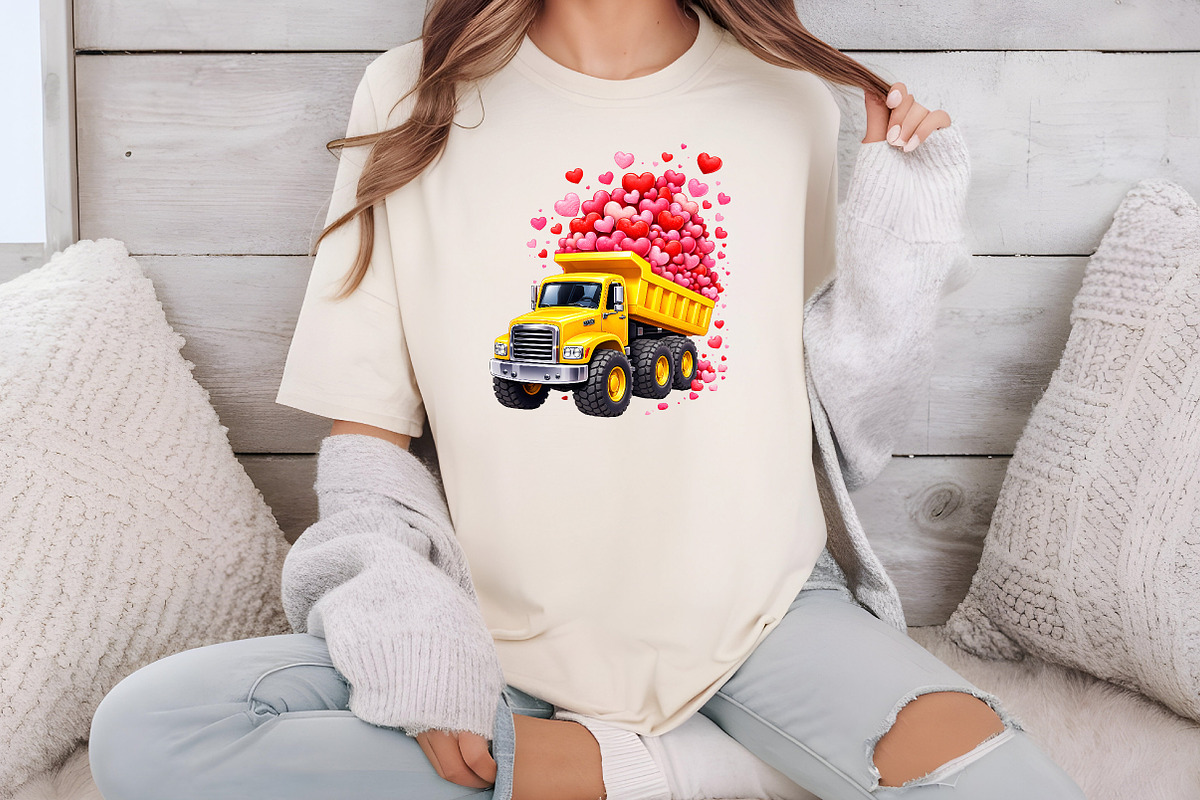 Kids Valentine’s Day Dump Truck PNG, an Illustration by DreamCafeArt (Photo 6 of 8)