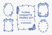 Floral Coquette Bows Frames Set, a Background Graphic by Viaireshop (Thumbnail 1 of 3)