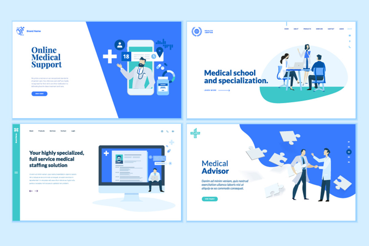 Set of Medical Web Page Designs, a Templates & Theme by PureSolution