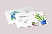 Watercolor Succulent Business Card, a Business Card Template by SlideStation (Thumbnail 3 of 3)
