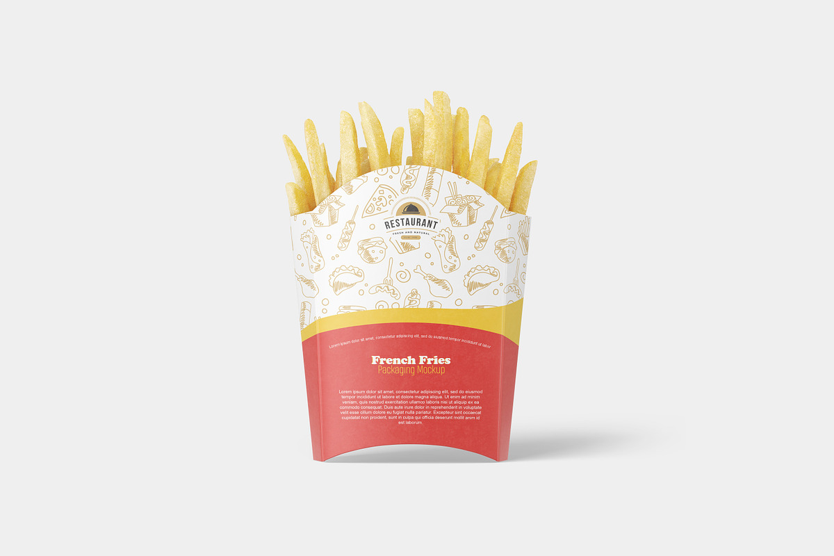 French Fries Packaging Mockup, a Packaging Mockup by Seven Lights (Photo 10 of 19)