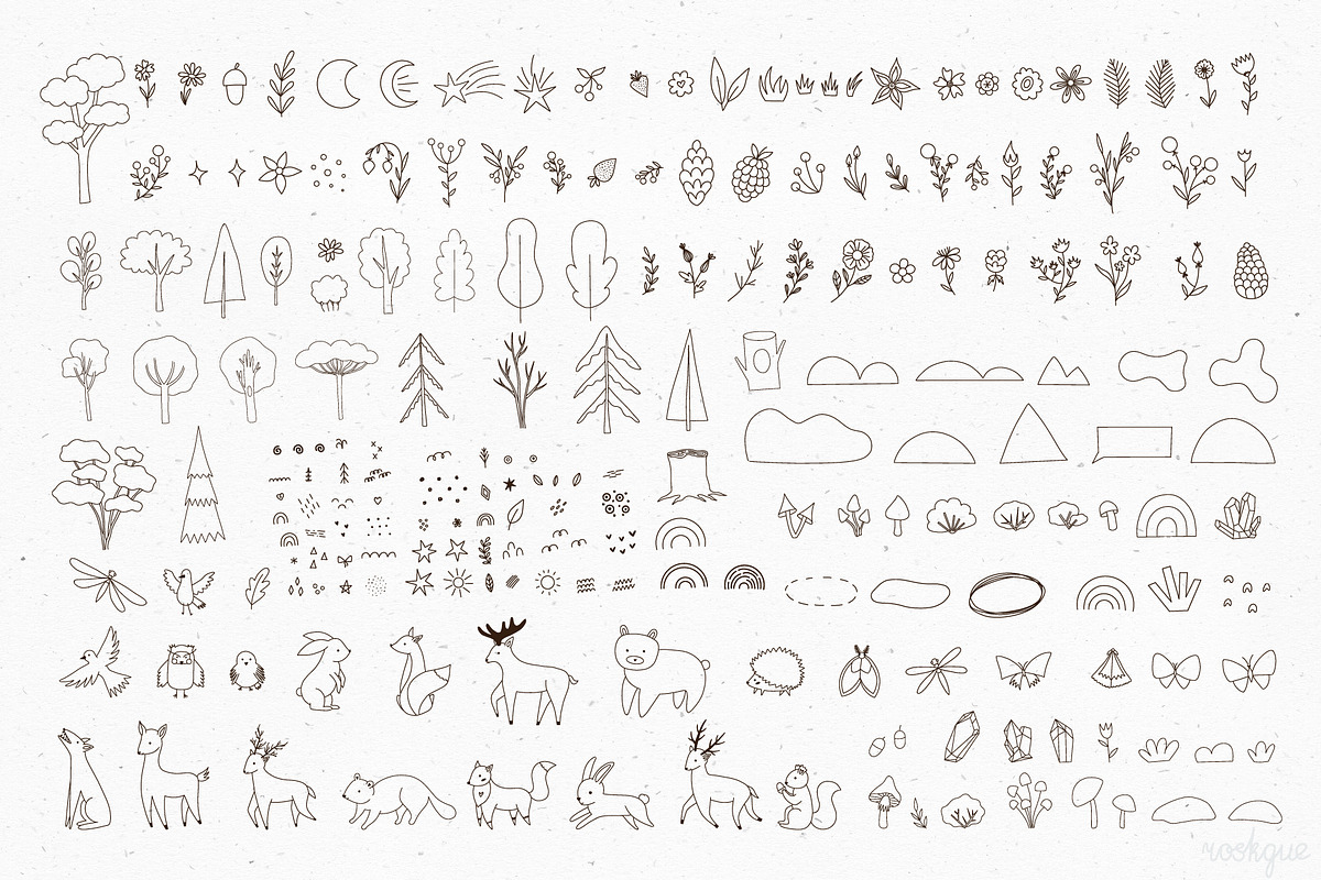 Woodland - cute collection, an Animal Illustration by roskque (Photo 4 of 11)
