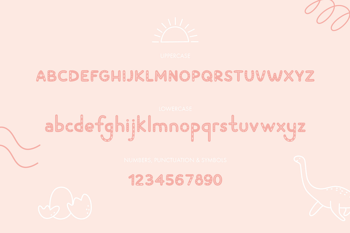 Hello Dino | Friendly font, a Sans Serif Font by JuliaVolkova (Photo 5 of 10)