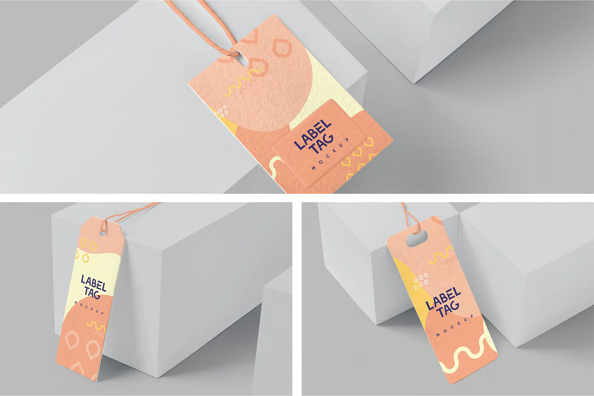 Clothing Label Tag Mockups, an Advertising Mockup by megostudi0 (Photo 1 of 5)