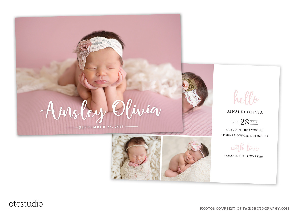 Birth Announcement Card Template, a Card Template by OtoStudio