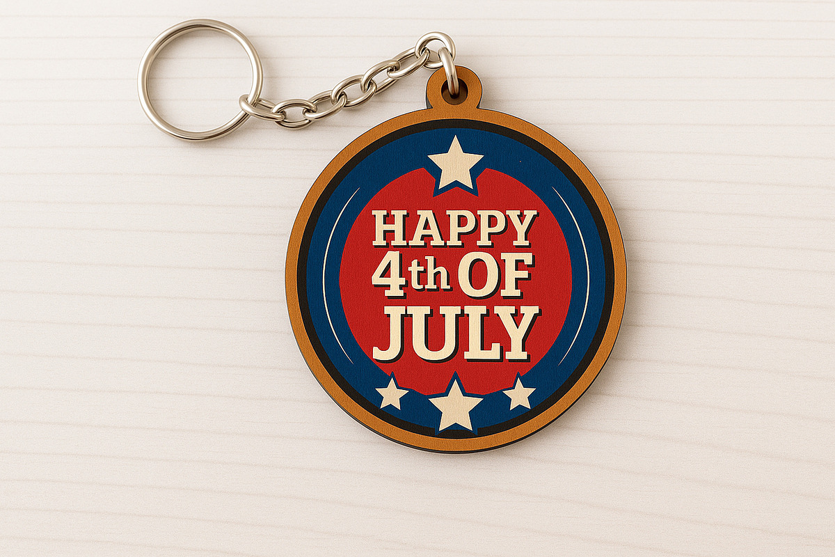 Happy 4th of July Circle Keychain SV, a Pattern Graphic by Pinnacle PNGs