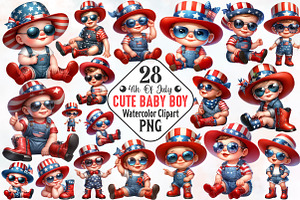 4th Of July Cute Baby Boy Clipart, a Person Illustration by RobertsArt