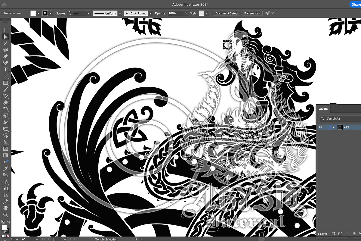 Viking Dragon, Fafnir Knotwork Art, a Decorative Illustration by Abysm Internal (Photo 3 of 4)