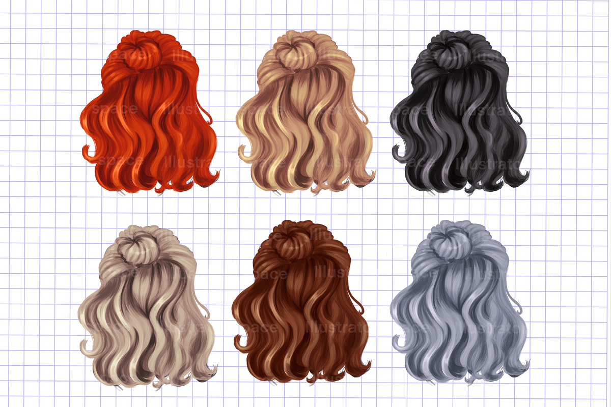 Hairstyles clipart PNG transparent, an Illustration by Illustrator Space (Photo 6 of 10)