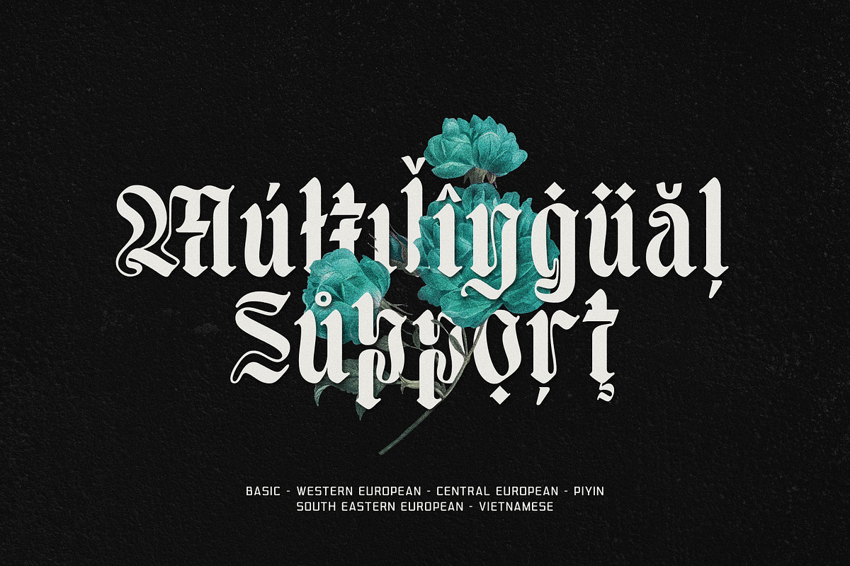 Moxy Rush Blackletter Typeface, a Blackletter Font by alit design (Photo 11 of 20)