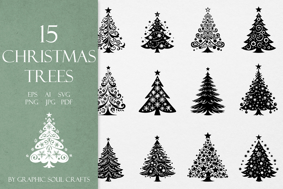 Christmas Tree Silhouette SVG, an Object Graphic by Graphic Soul (Photo 1 of 4)
