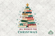 All Booked For Christmas Design, an Illustration by Craft Nest (Thumbnail 1 of 6)