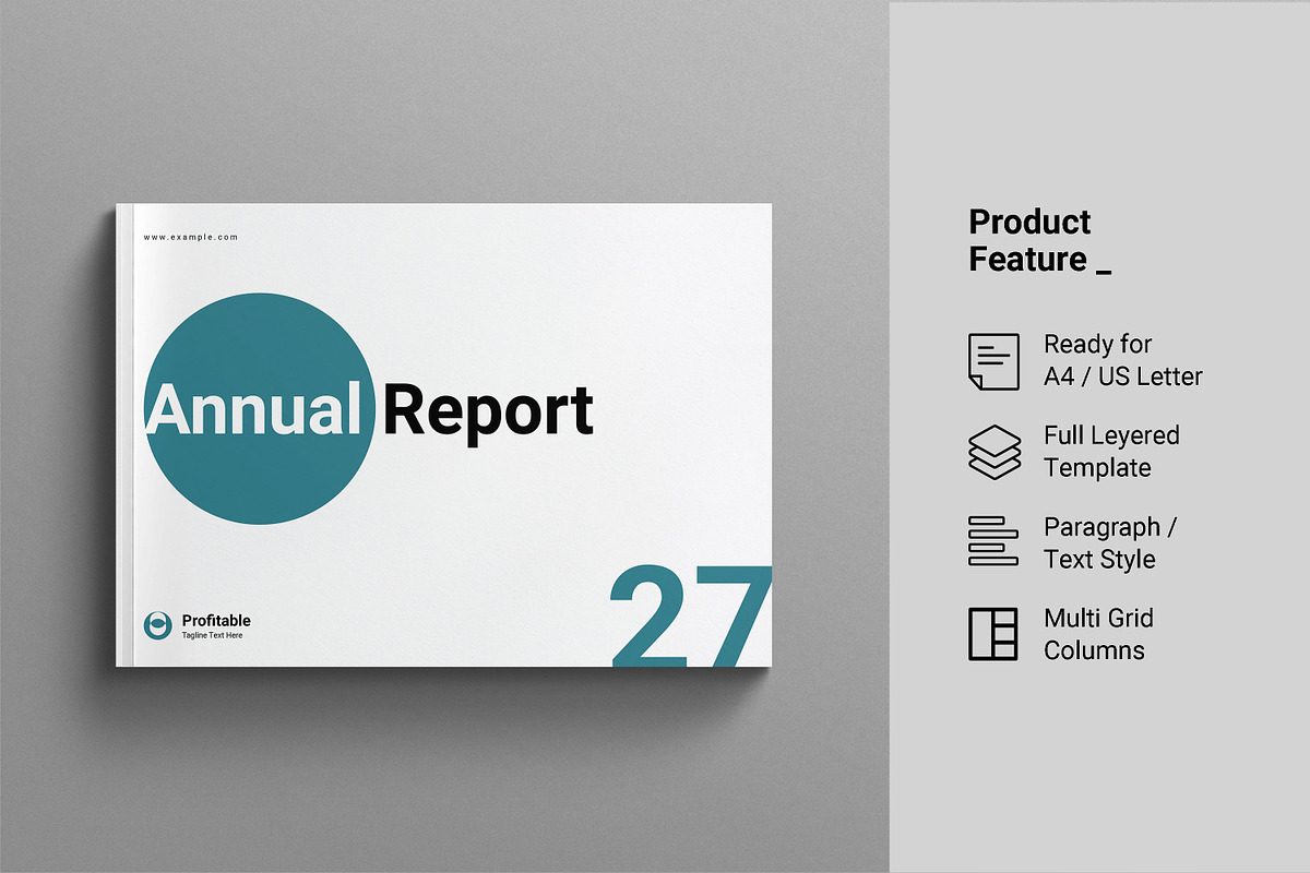Annual Report Template Landscape, a Brochure Template by Work-Envance (Photo 2 of 12)