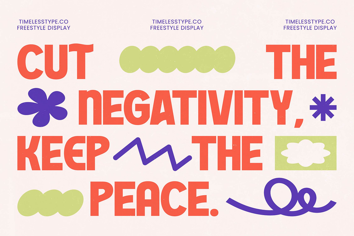 Simple Gudays Freestyle Display, a Sans Serif Font by timelesstype.co (Photo 7 of 20)