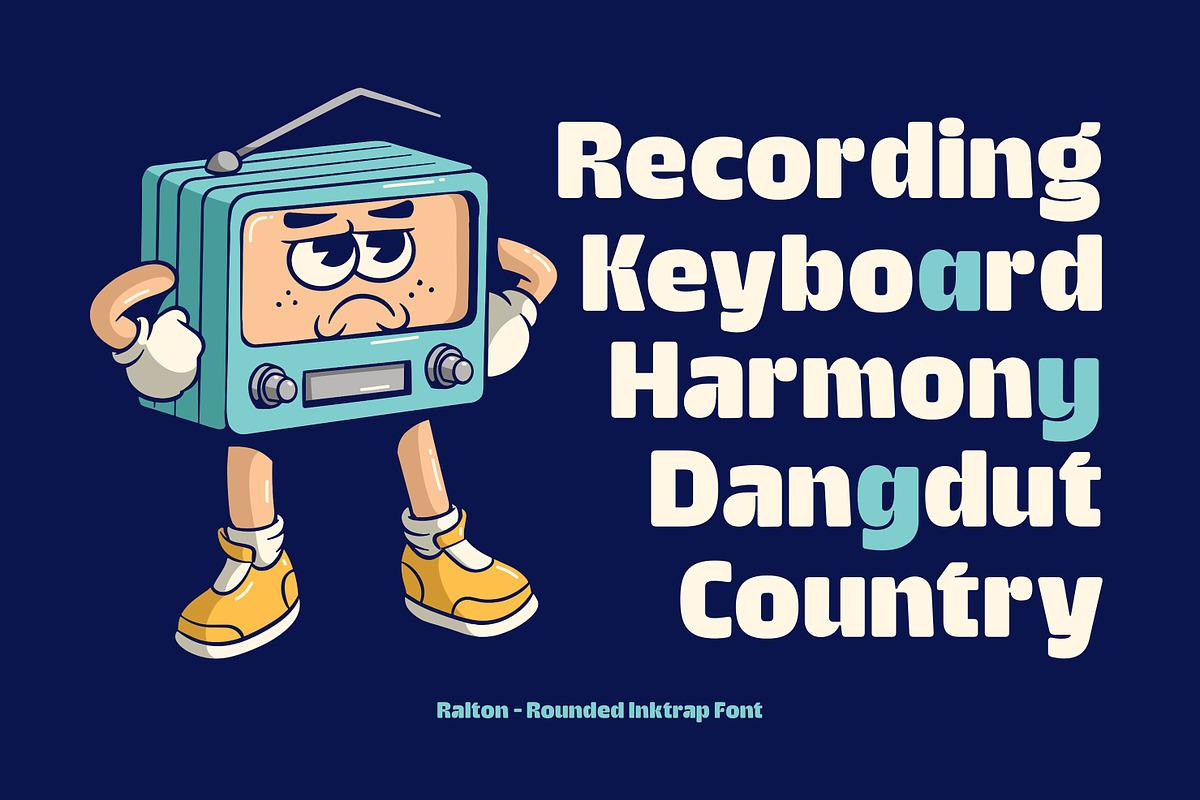 Ralton - Rounded Inktrap Font, a Sans Serif Font by Graptail (Photo 6 of 14)