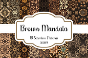 Brown Mandala Seamless Patterns, a Pattern Graphic by PrintablesByFranklyn (Thumbnail 1 of 4)
