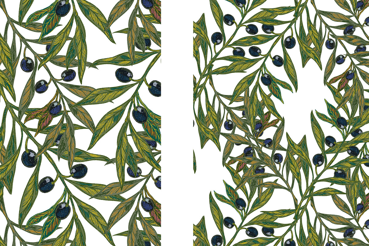 Mediterranean olive branch set, a Pattern Graphic by NayaChu (Photo 11 of 11)