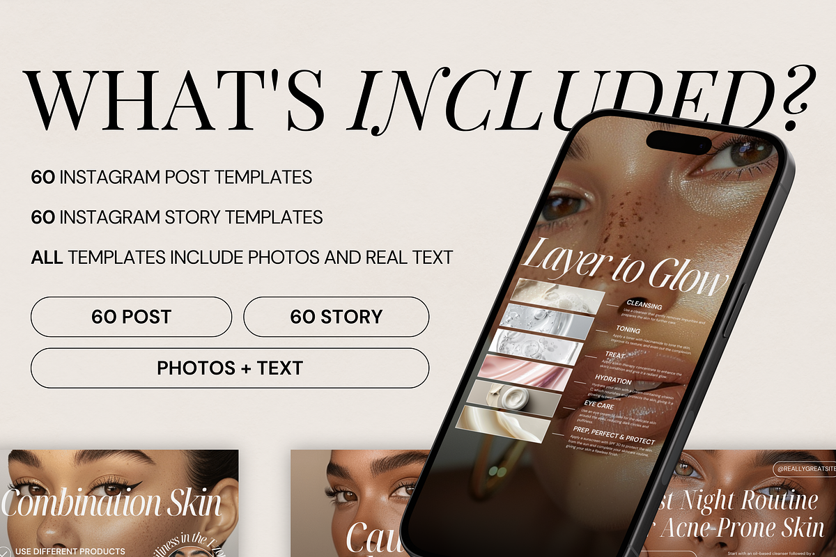 Skin Coach Instagram Templates, a Social Media Template by Xenié Creative (Photo 3 of 8)