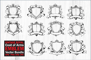 Vintage Royal Coat of Arms Emblem, a Graphic by jahid234