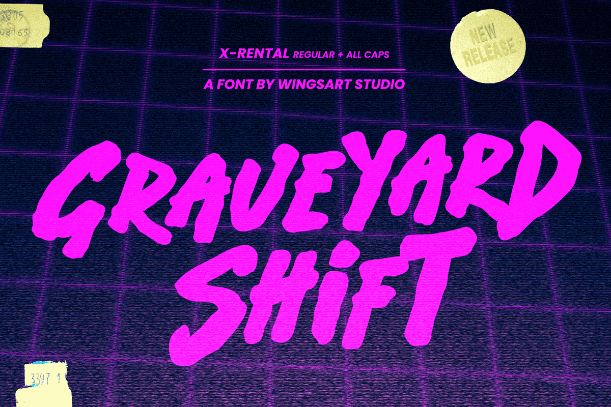 X-Rental - 1980s Retro Horror Font, a Handwritten Font by Wingsart Studio (Photo 13 of 15)
