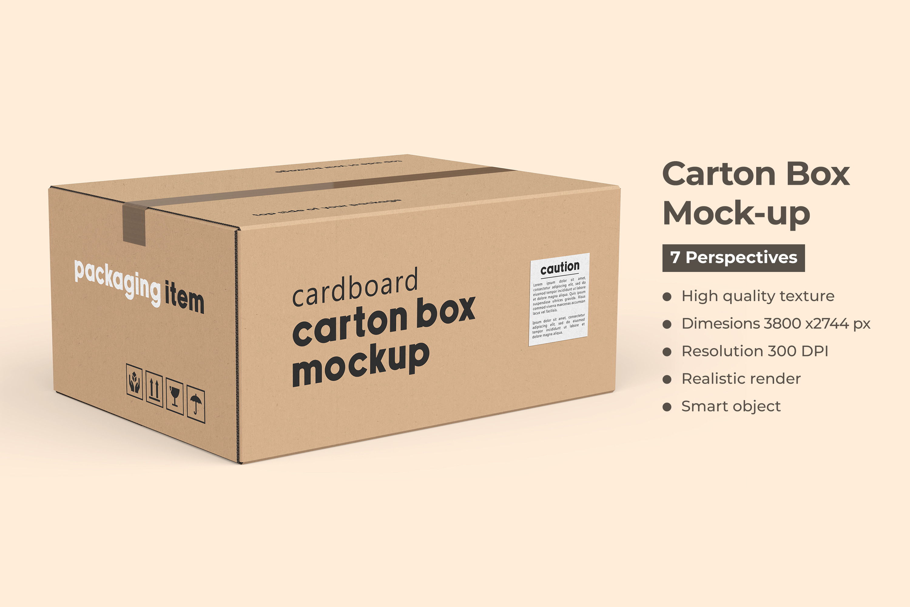 Rectangle Carton Box Mockup, a Packaging Mockup by Ram Studio