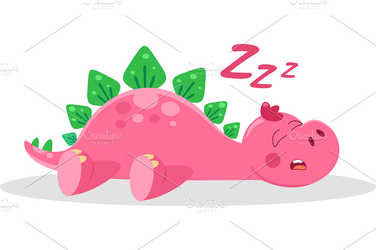 Cute Baby Dinosaur Cartoon Character, an Illustration by HitToon