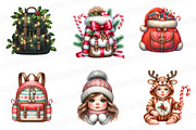 Watercolor Christmas Backpack PNG, an Illustration by SinaCreation (Thumbnail 3 of 7)