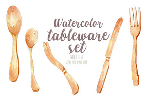 Watercolor Tableware Set