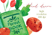 Cozy watercolor clipart & patterns, a Seasonal Illustration by Yelloo Fish (Thumbnail 6 of 15)