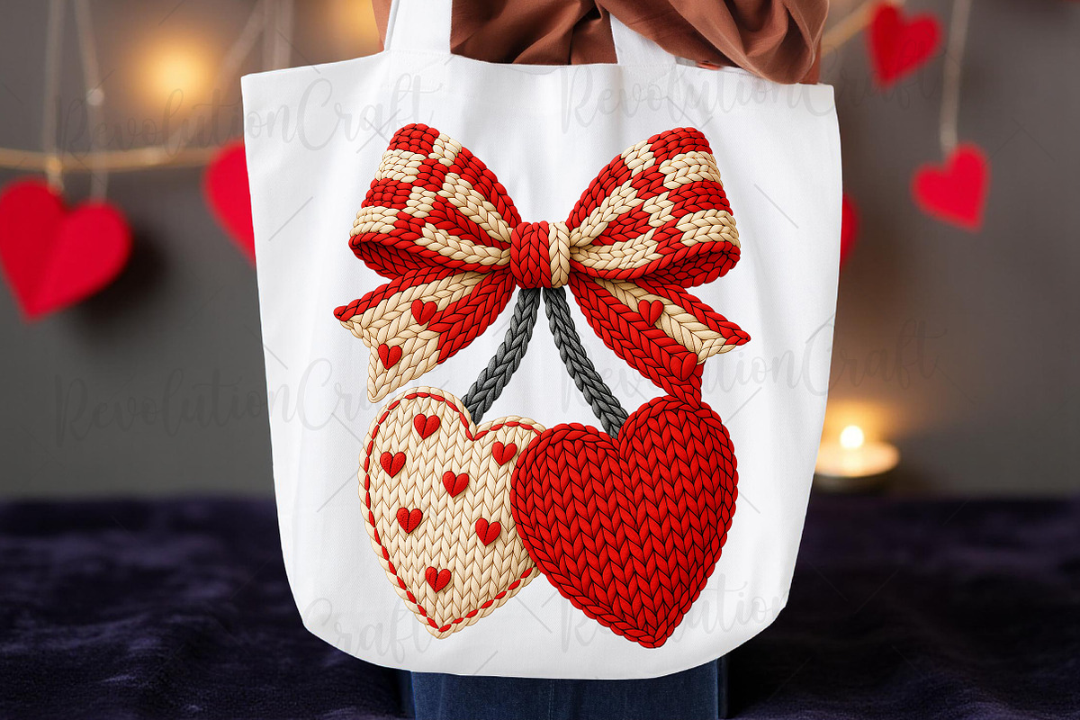 Faux Crochet Valentines Cherry Png, an Illustration by OK Design (Photo 6 of 6)