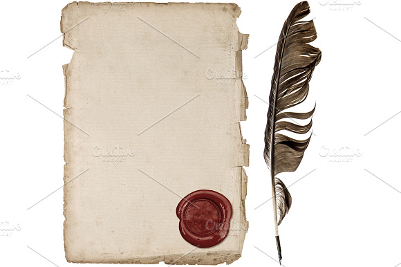 Aged Paper and Feather Pen preview 2