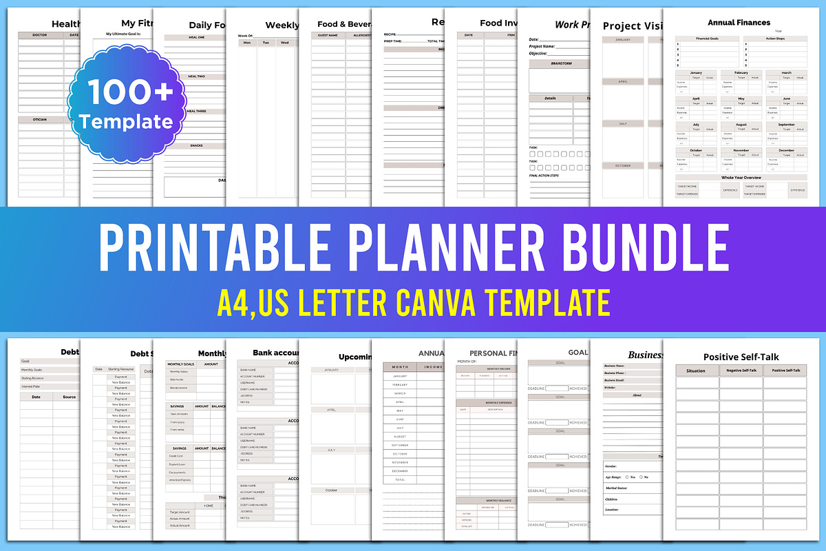 Editable Printable Planner Bundle