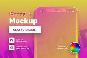 iPhone 11 Mockup - Color Gradient