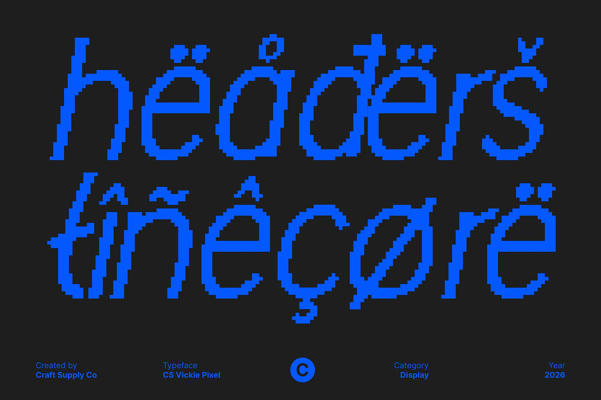 CS Vickie Pixel, a Sans Serif Font by Craft Supply Co. (Photo 7 of 8)