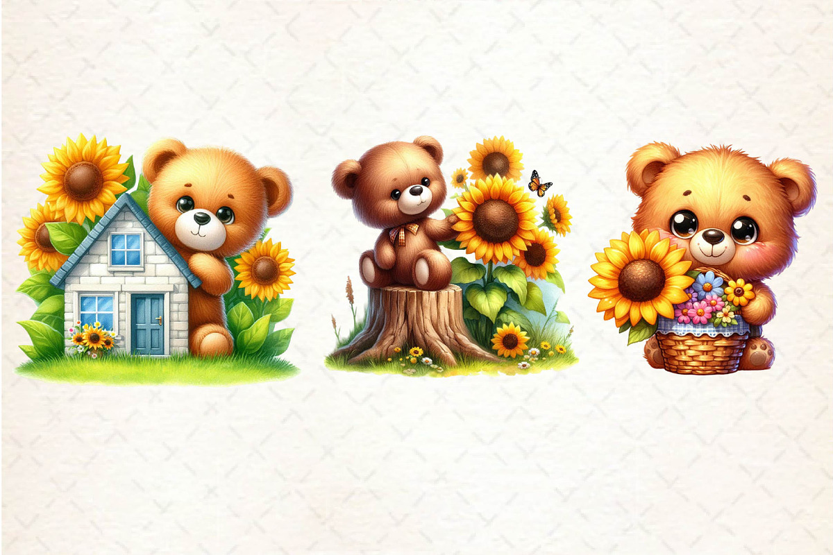 Cute Teddy Bear Clipart, an Illustration by Dream Creation (Photo 5 of 5)