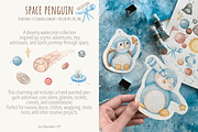 Space Penguin Clipart & Patterns, a Pattern Graphic by Lagniappe Art (Thumbnail 5 of 15)