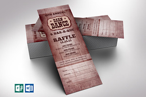 Barn Dance Raffle Ticket Word