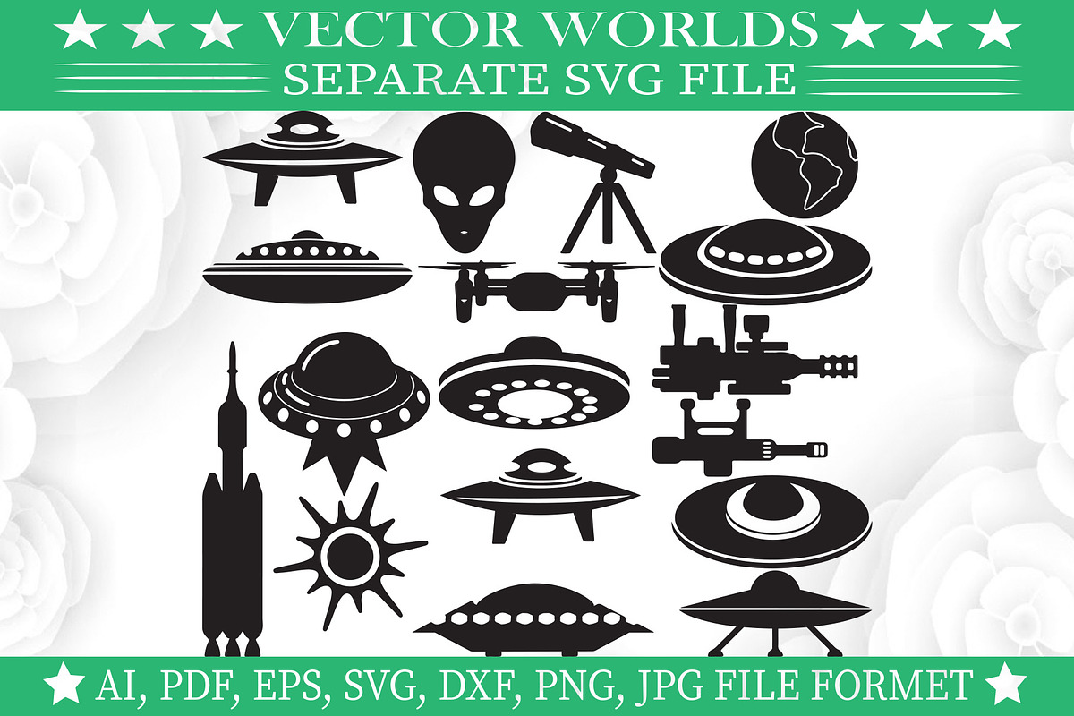 Spaceship Svg, Alien, Space Svg, an Object Graphic by VectorWorlds (Photo 3 of 3)