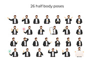 Handsome business man set, a Person Illustration by Volha Hlinskaya (Thumbnail 4 of 6)