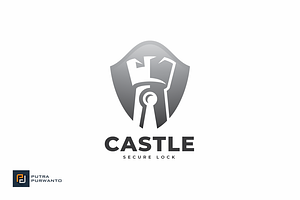 Castle Secure Lock - Logo Template