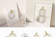White & Gold Watercolor Pumpkins, a Texture Illustration by Backyard Rose (Thumbnail 3 of 11)