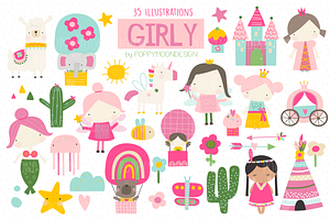 Girly Clipart Set