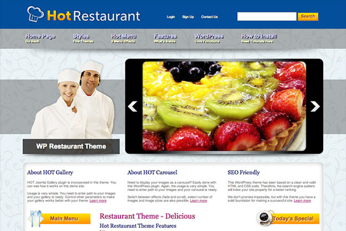 Hot Restaurant, a WordPress Template by hot-themes (Photo 4 of 5)