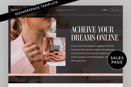 Pink Faceless Sales Page, a Squarespace Template by Template Twist Shop
