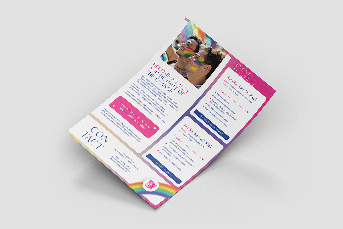 LGBT Parade Flyer Canva Template, a Flyer Template by artbart (Photo 5 of 9)