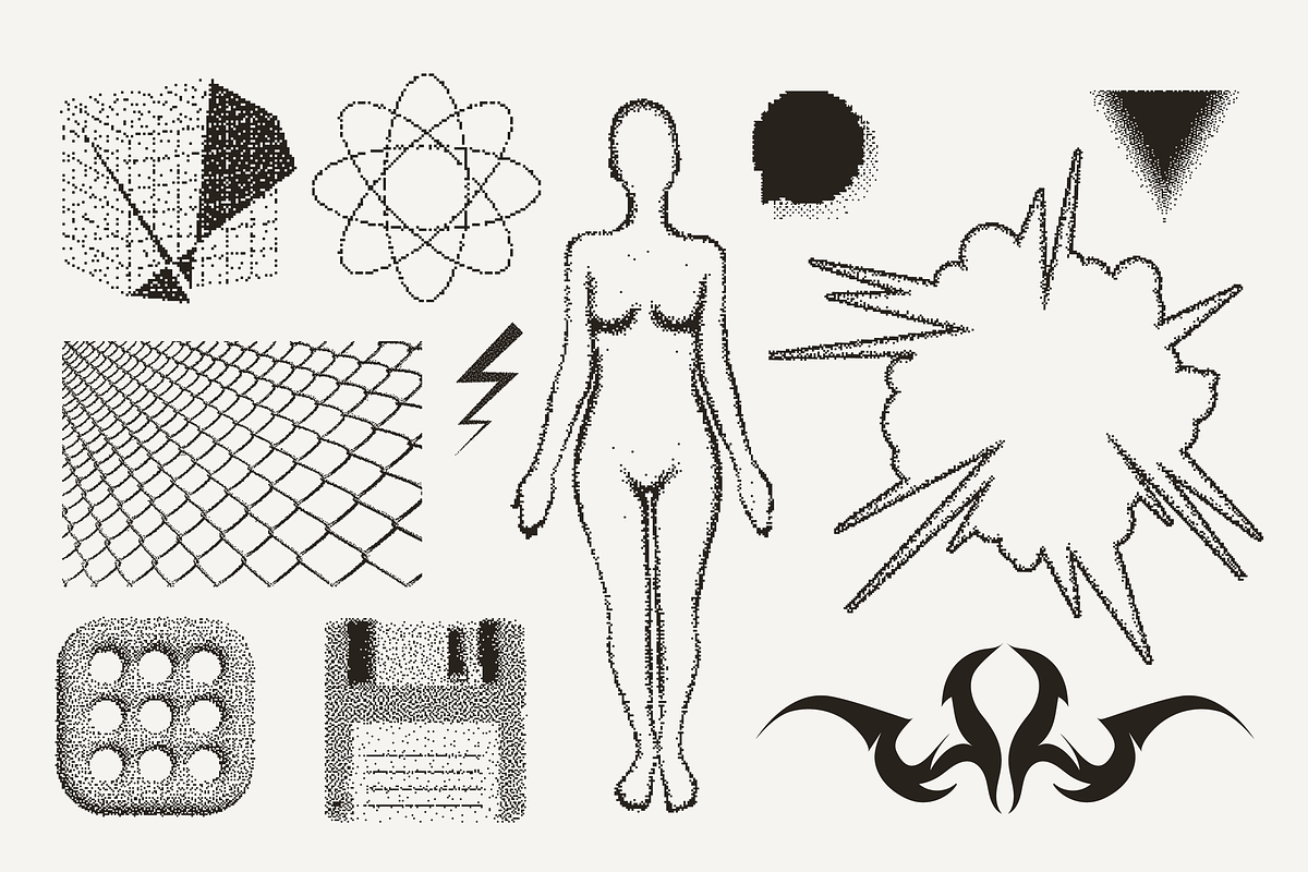 82 Vector Dither Y2K Shapes Pack, a Graphic by softulka (Photo 3 of 10)