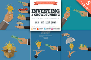Crowdfunding and Investing concept, a Finance Illustration by TAlex