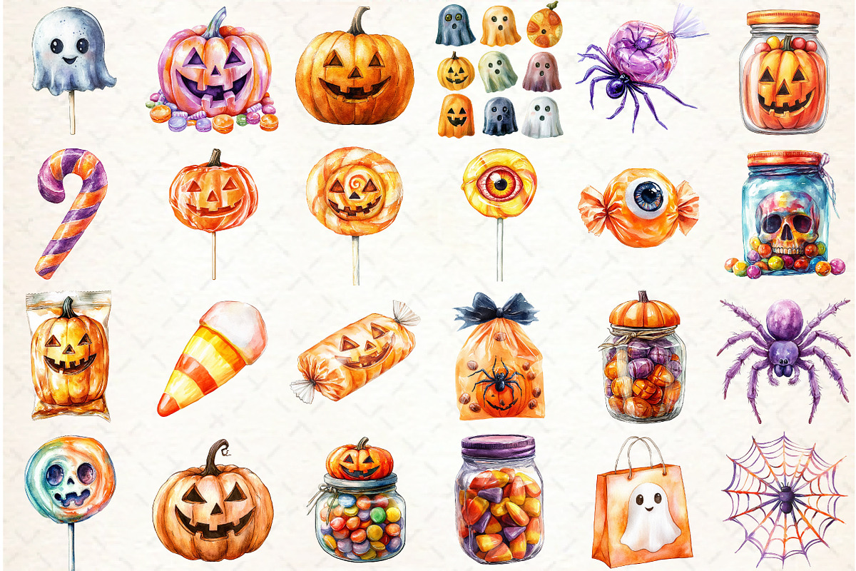 Halloween Candy Clipart, an Illustration by Libby Wishes (Photo 2 of 7)