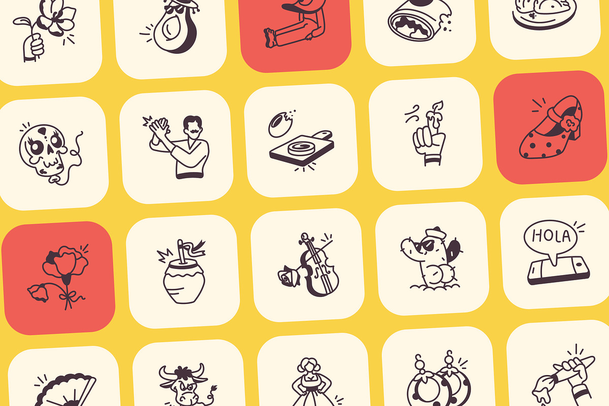 Animated Spanish Doodles, an Outline Icon by Vectors Market (Photo 4 of 5)