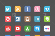 Ultimate Flat Social Icon Set, an Icon by azmind (Thumbnail 3 of 5)